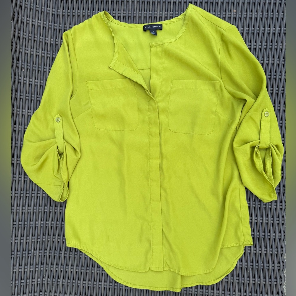 Willi Smith Women's Lime Green Blouse - Size S